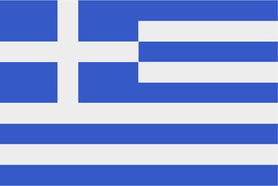Greece national flag with blue and white stripes and a white cross on a blue square.